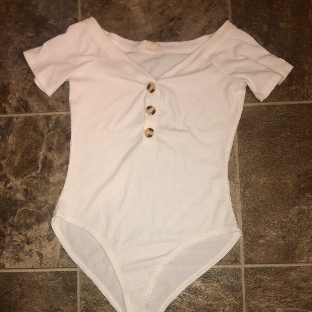 White off the shoulder bodysuit